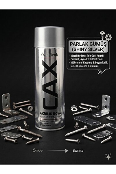 caxcolors CAX Akrilik Sprey Boya 400ml - Metal Hırdavat Vida Bağlantı Aparatı...