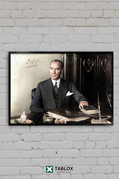 TABLOX Mustafa Kemal Atatürk Study Desk Book Colorful Framed Decorative Mdf P...