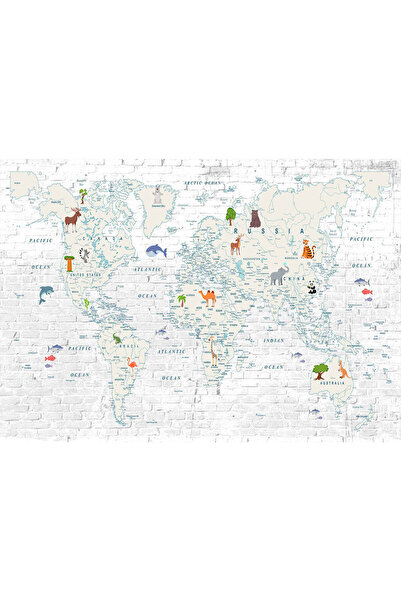 VIODESIGN Fototapet Copii, autoadeziv, Harta Zid , multicolor,200x300 cm CO328
