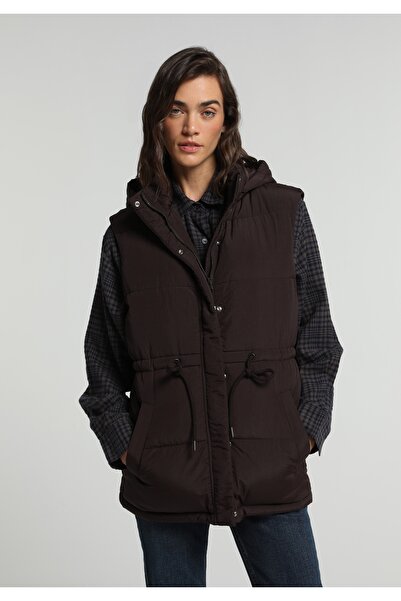 Colin's Regular Fit Hooded Zippered Lined Water Resistant Women's Purple Vest