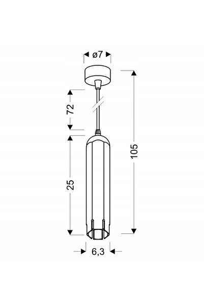 NO BRAND Lampa suspendată Candellux Lighting Tuba 1 – puncte de lumină GU10