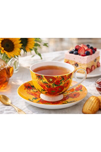 NO BRAND Ceașcă cu farfurioară 250ml Van Gogh Floarea-soarelui