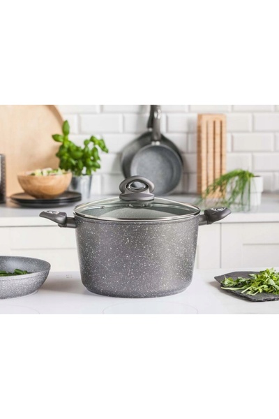NO BRAND Set de vase din marmură Valdinox Rock 3,2/6 L pentru inducție și gaz