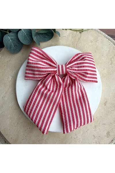 nesdesignn Striped Bow Buckle (Red-White)