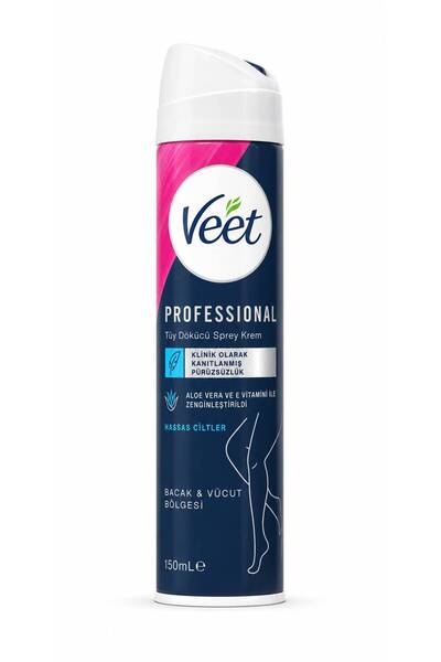 BOZKAR Veet Professional Tüy Dökücü Sprey Krem 150 ml – Hassas Ciltler İçin –...