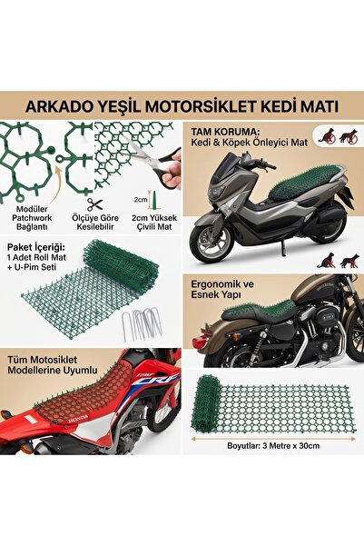 ARKADO MOTORSİKLET SELE MATI YEŞİL 10 ADET