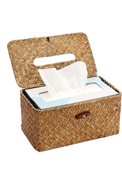 Generic Brand AMERTEER Woven Tissue Holder, Rectangular Rustic Seagrass, Wick...