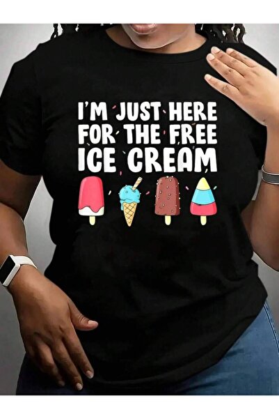 29CUN تي شيرت I'Just Here For The Free Funny Ice Cream Cruise Vacation Trip أ...