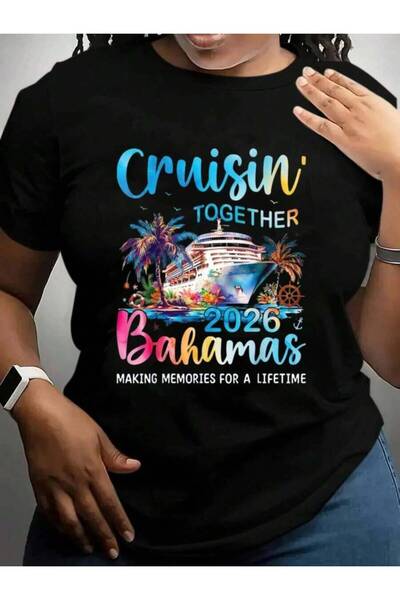 26LIK Cruisin Together Bahamas 2026 Family Cruise Vacation Trip Black Graphic...