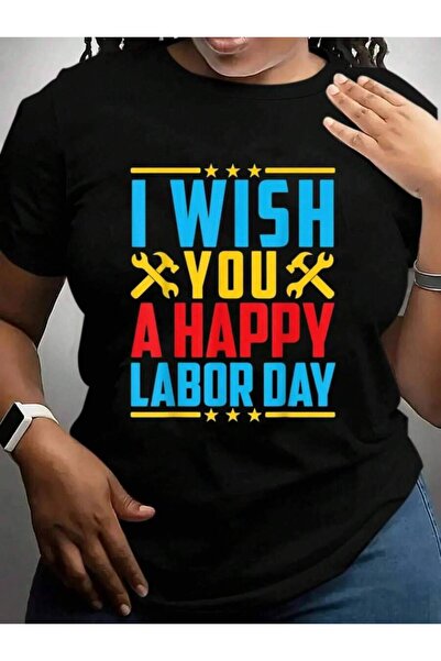 9JY I Wish You A Happy Labor Day Cruise Vacation Trip Black Graphic T Shirts Tee