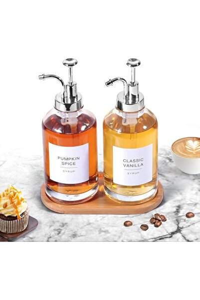 Generic EETU Coffee Syrup Dispenser for Coffee Bar,Set of 2 Simple Glass Syru...