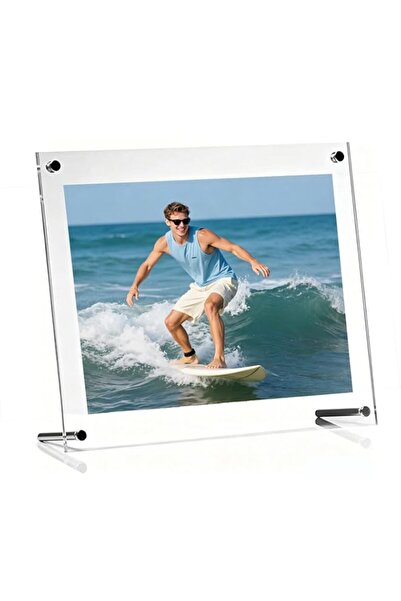 Generic Brand Acrylic Photo Frame with Stand, Desktop Clear Acrylic Photo Fra...