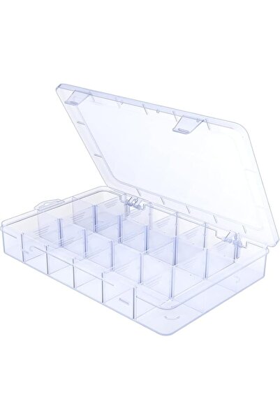 Generic Plastic Organiser Box, Multi Compartment Storage Box with 18 Compartm...