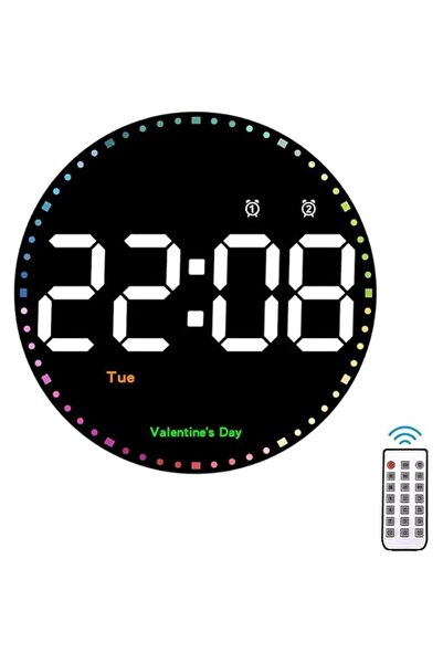 Generic Brand Aputue Digital Wall Clock, 10 Inch LED Display with Remote Cont...