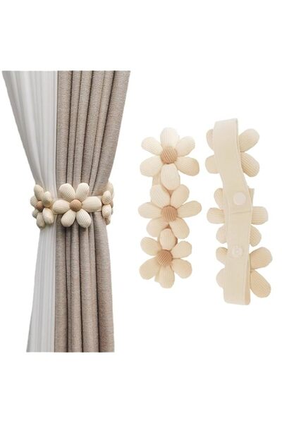 Generic HBSTUDIO Flower Curtain Tiebacks Simplicity Curtain Ties with Buttons...