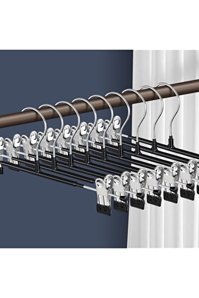 Generic 14Inch Black Pants Hangers with Clips for Women 10 Pack Adjustable He...