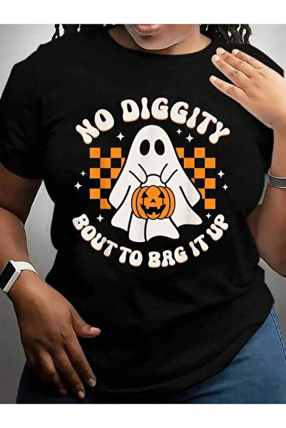 9JY تي شيرت بطبعة جرافيكية سوداء اللون من No Diggity Bout To Bag It Up Cute G...