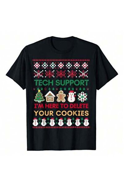 kai22 Tech-Support I'm Here To Delete Your Cookies Christmas Funny T-Shirt,Pe...