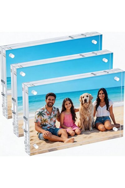 Generic Brand 4x6 Inch Acrylic Picture Frames, 20mm Thickness Magnetic Photo ...