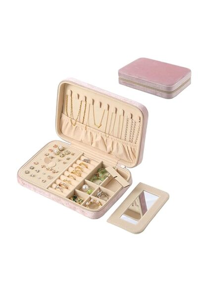 Generic Brand Jewelry Organizer Box with Zipper, AZONEE Travel Jewelry Case w...