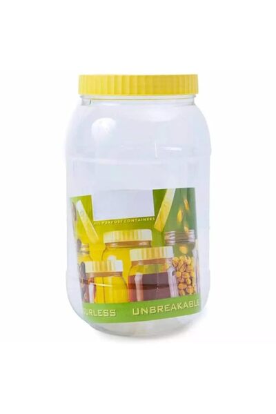 Generic Medium Yellow Top Plastic Food Storage 2000ml