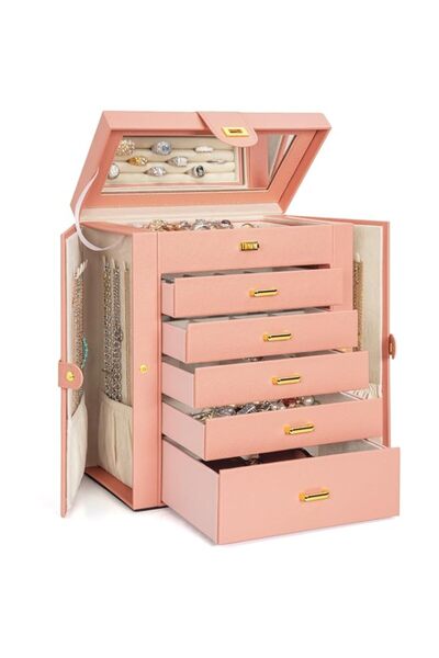 Generic Brand AKOZLIN Large Jewelry Box Organizer Functional with Big Mirror,...