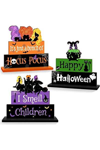 Generic Brand Supreouts Halloween Hocus Pocus Table Signs Wooden Decor, 3PCS ...