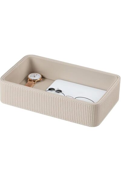 Generic PU Leather Valet Tray Organizer, Small Nightstand Organizer Bedside D...