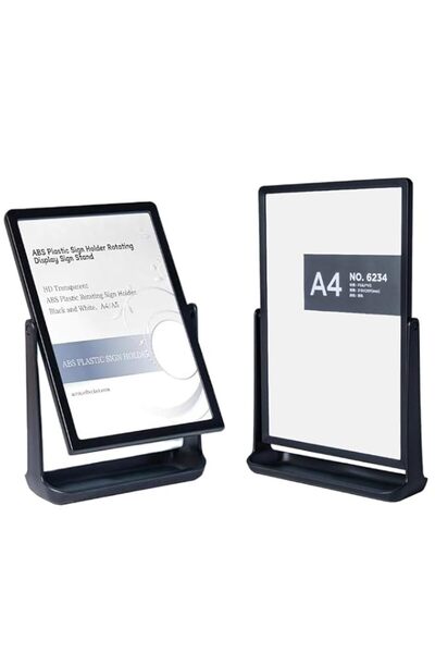 Generic Brand A4 Rotable Sign Holder 2 Pack, Double Sided Rotating Plastic St...