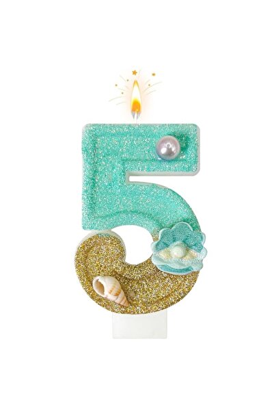 Generic THE WHITE SHOP Premium Birthday Candles Blue beach design with shell ...
