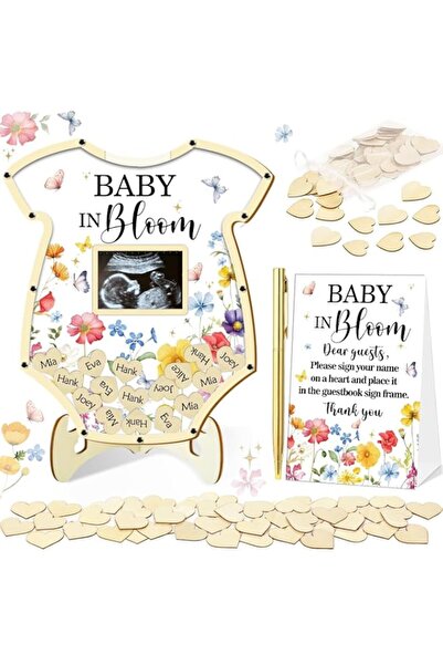 Generic Brand 65Pcs Baby Shower Guest Book Alternative Set with Photo Frame, ...
