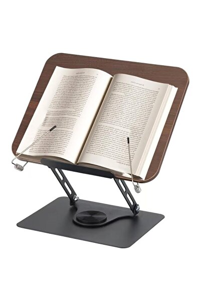 Generic Wooden Book Holder with 360° Rotating Base, Adjustable Foldable Stand...