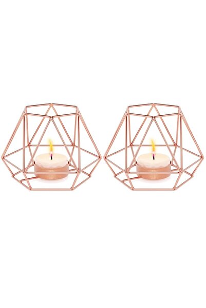 Generic Brand 2Pcs Tea Light Candle Holders Set Home Decor, Metal Hollow Iron...