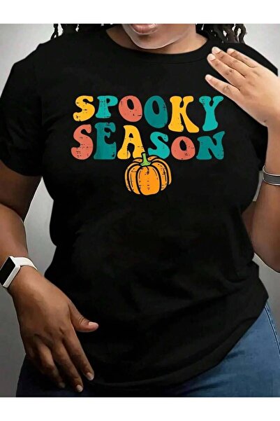 kai22 Spooky Season Pumpkin Groovy Retro Men Women Halloween Black Graphic T ...