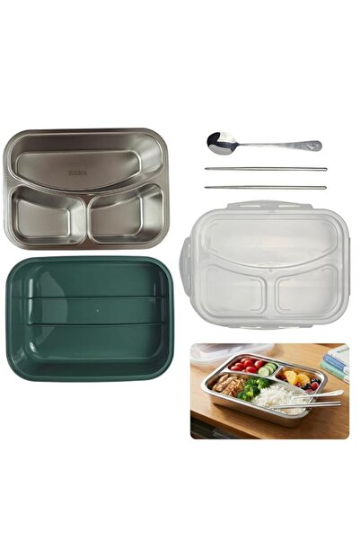 Generic Stainless Steel Lunch Box with 3 Compartments, SUS304 Inner Tray, Spo...