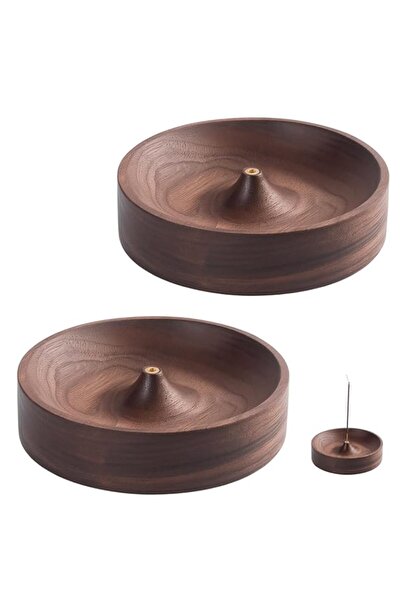 Generic Brand 2PCS Black Walnut Incense Holder, Aromatherapy Incense Stick Bu...