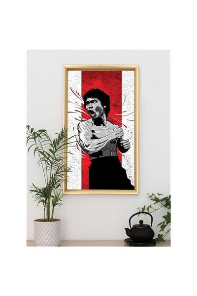 Generic Brand 'Bruce Lee Art' Digitally Printed Wall Poster with Photo Frame ...