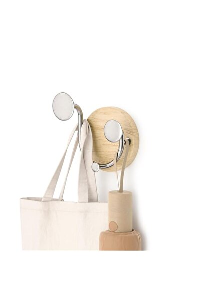 Generic Umbra Melody Wall-Mount Coat Valet Hook, Natural/Nickel