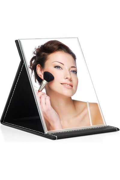 Generic Aputue Folding Vanity Mirror, Portable PU Leather Tabletop Makeup Mir...
