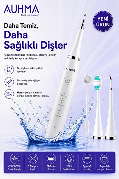 Genel Markalar Ultrasonic şarjlı Elektrikli Akıllı Diş temizleme Cihazı Beyaz...