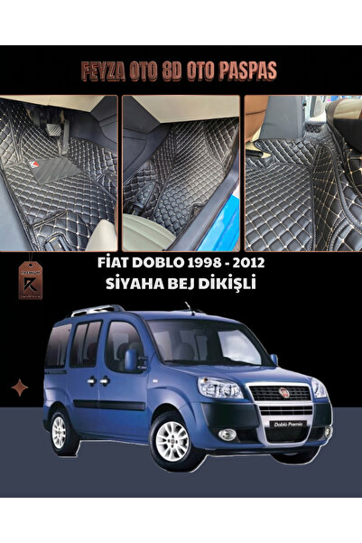 FEYZA OTO FİAT DOBLO SERİSİ 1998 - 2012 ARASI 8D PREMİUM KAYMAZ TABAN ARACA Ö...