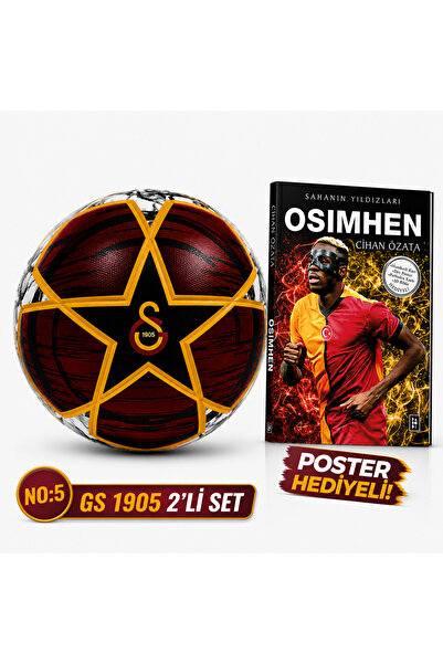 Galatasaray Champion 2026 Yeni Sezon No:5 Yıldız Serisi Futbol Topu + Futbolcu Kitabı Poster Hediyeli – Osimhen