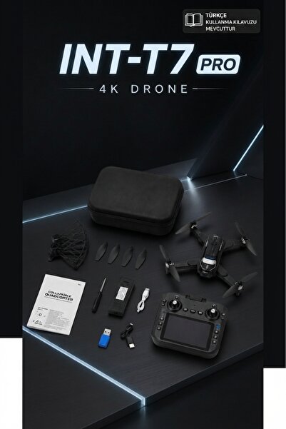 VANCKEY Drone 4K Kamera INT-T7 PRO – Katlanabilir WiFi FPV, 360° Takla, LED I...