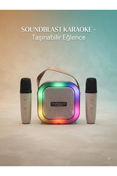 Genel Markalar Karaoke bluetooth hoparlör çift Mikrafonlu RGB renk desteği