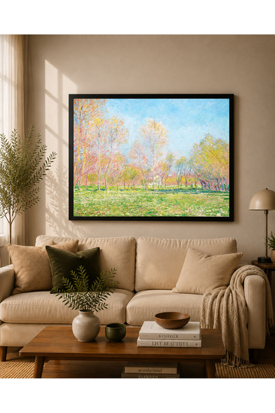 koi art design Crno uokvireno horizontalno jednodijelno Monet umetničko delo,...