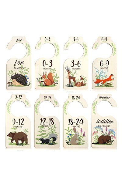 Generic 8 Pcs Baby Closet Dividers, Cute Wooden Month Closet Dividers with An...