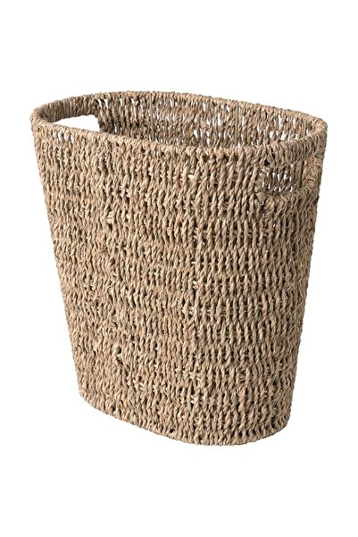 Generic StorageWorks Wicker Waste Basket, Handwoven Seagrass Trash Can with B...