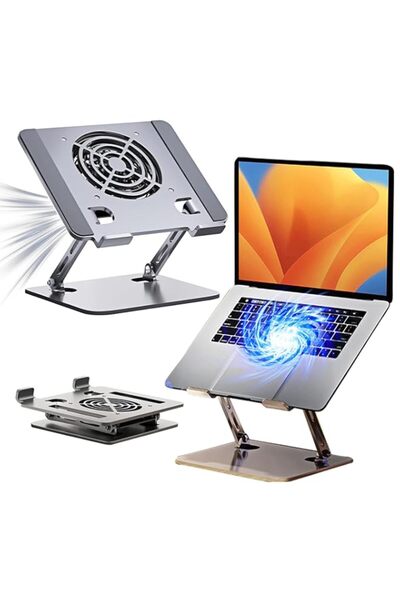 Generic Lukione Aluminium Laptop Stand with Cooling Fan, Adjustable Laptop Co...