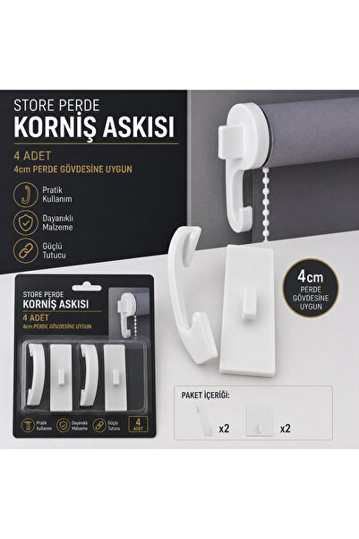 Asi Stor perde korniş askısı 4lü paket