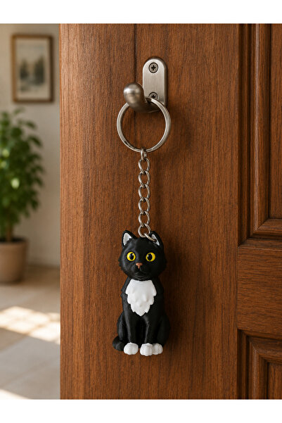 Maya 🐱 Kedi Figürlü Anahtarlık – Dekoratif Askılık